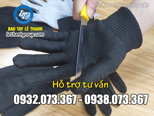 Găng tay chống cắt màu đen