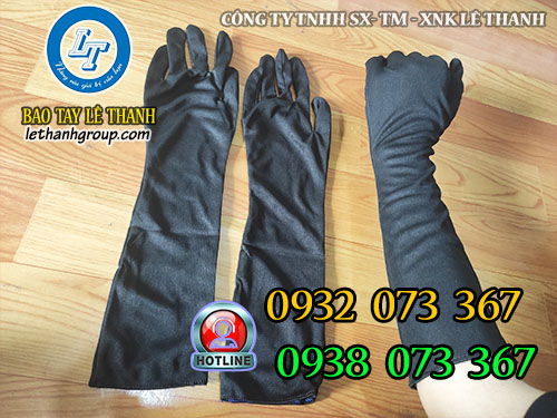 Găng tay cotton đen cổ tay dài