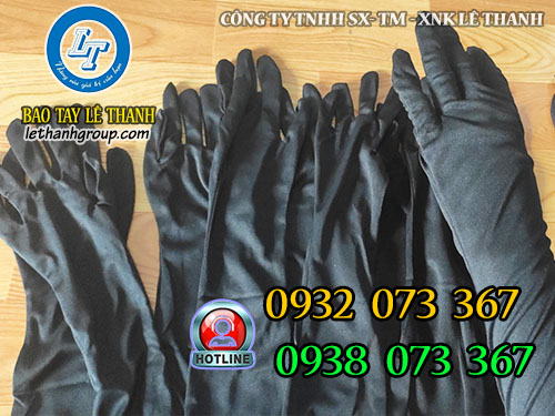 Găng tay cotton đen cổ tay dài